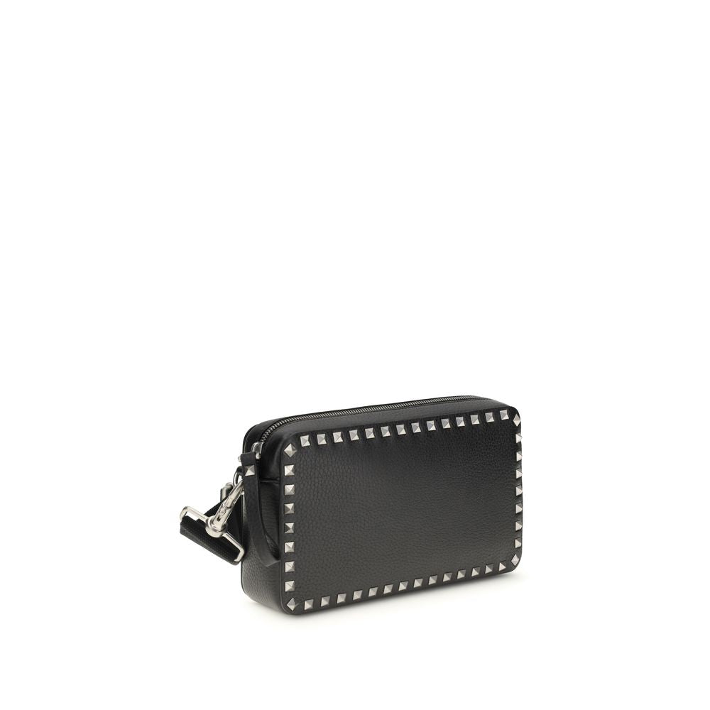 Valentino Garavani Black Calf Leather Bos Taurus Shoulder Men's Bag