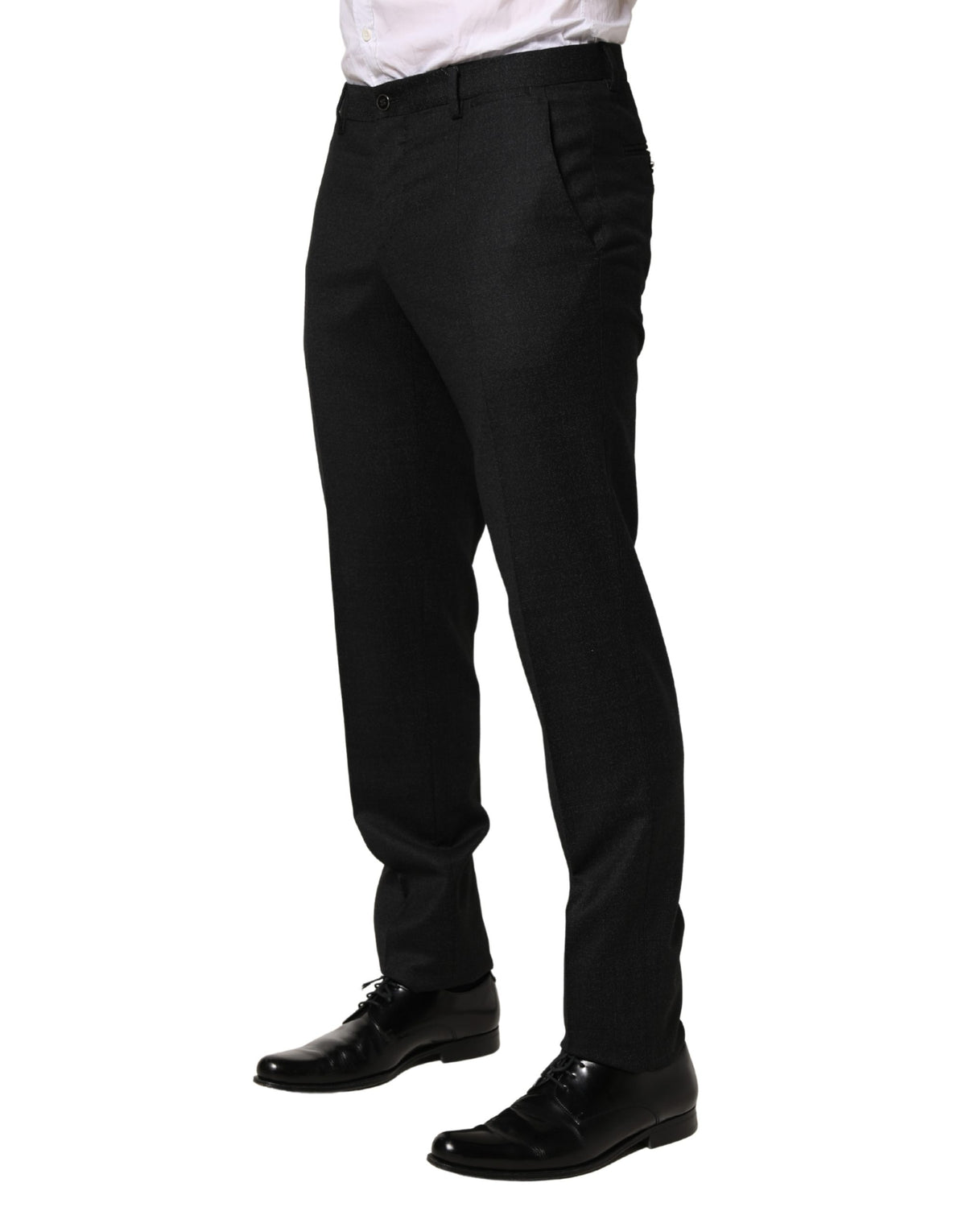 Dolce & Gabbana Black Wool Skinny Men Dress Trouser Men's Pants