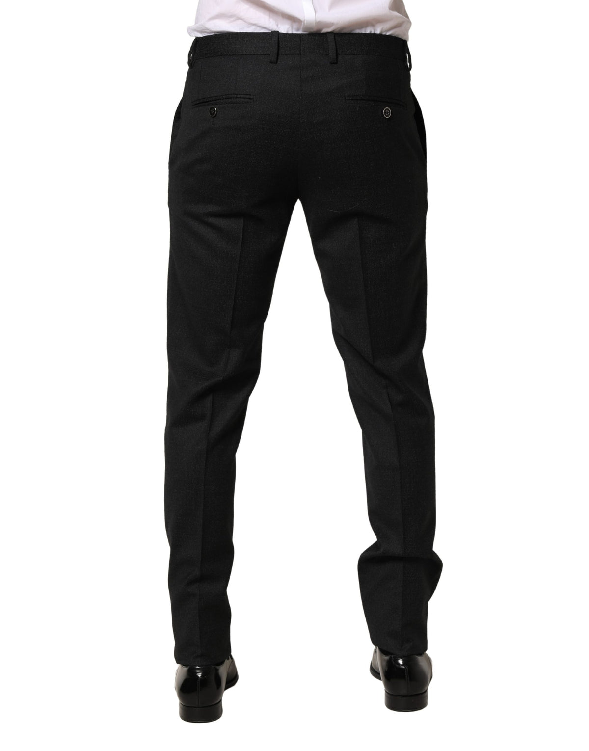Dolce & Gabbana Black Wool Skinny Men Dress Trouser Men's Pants