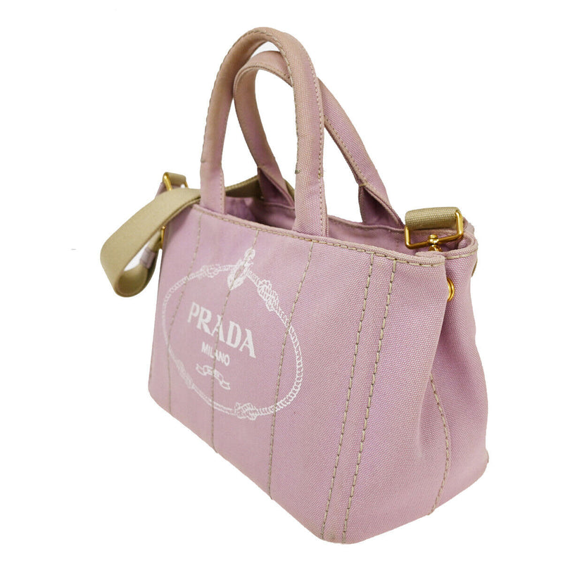 Prada Canapa Pink Canvas Handbag (Pre-Owned)