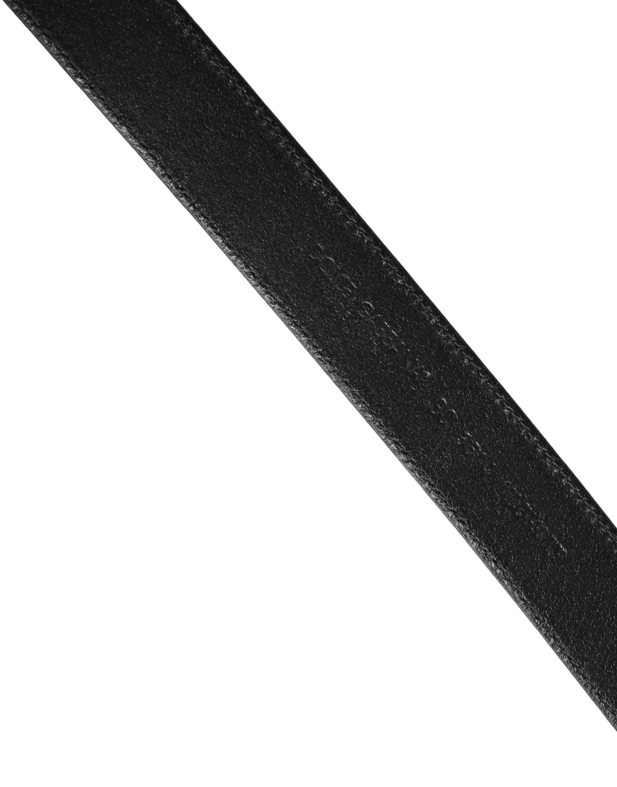 Dolce & Gabbana Men Black Classic Leather Metal Buckle Men's Belt