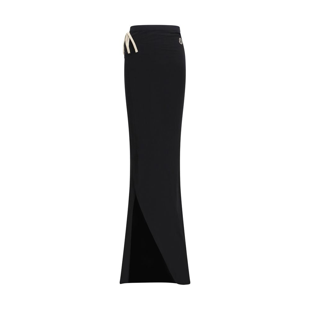 Moncler x Rick Owens Black Cotton Long Women's Skirt