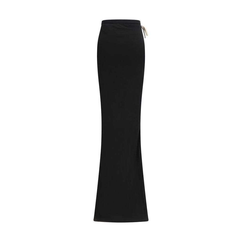 Moncler x Rick Owens Black Cotton Long Women's Skirt