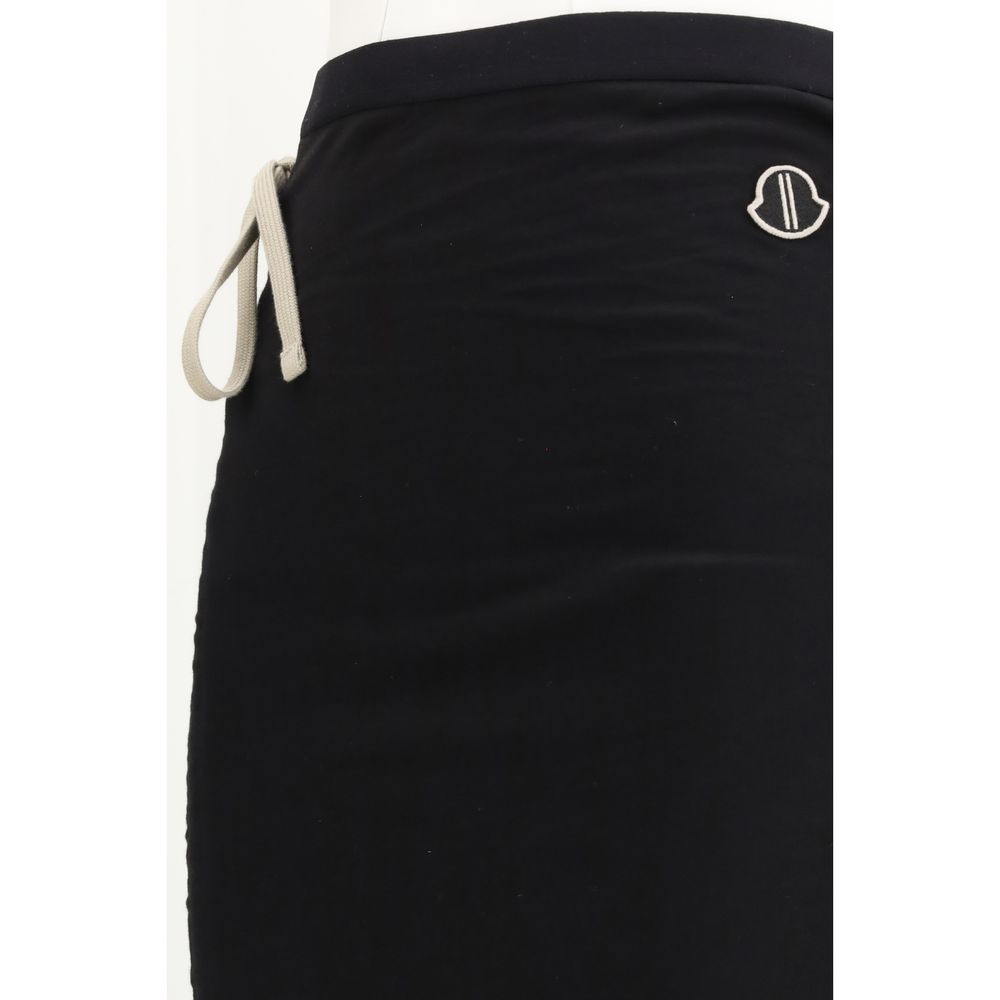 Moncler x Rick Owens Black Cotton Long Women's Skirt