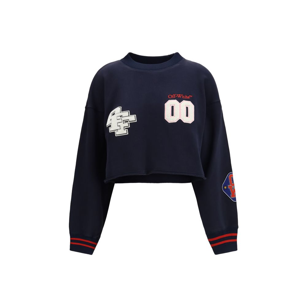 Off-White Blue Cotton Women's Sweatshirt