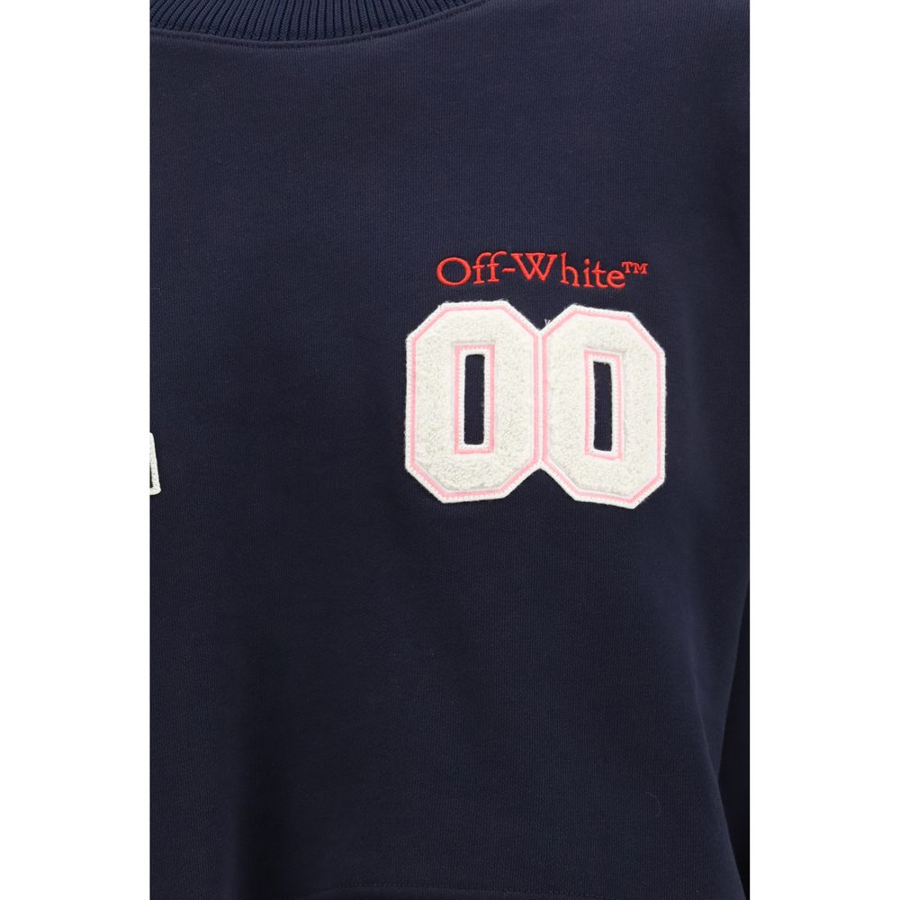 Off-White Blue Cotton Women's Sweatshirt