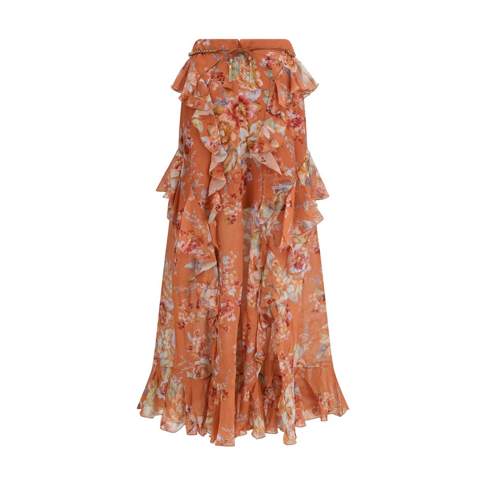 Zimmermann Orange Cotton Long Women's Skirt