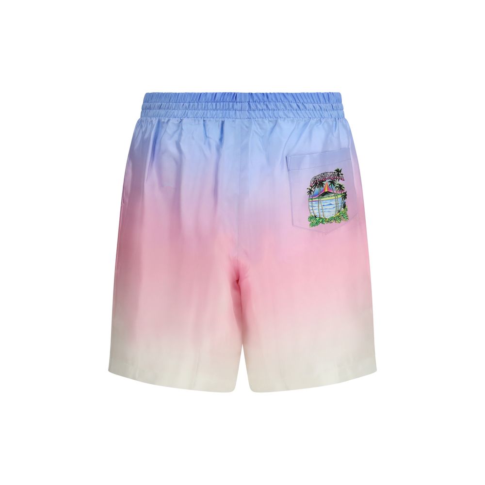 Casablanca Multicolor Silk Bermuda Men's Shorts