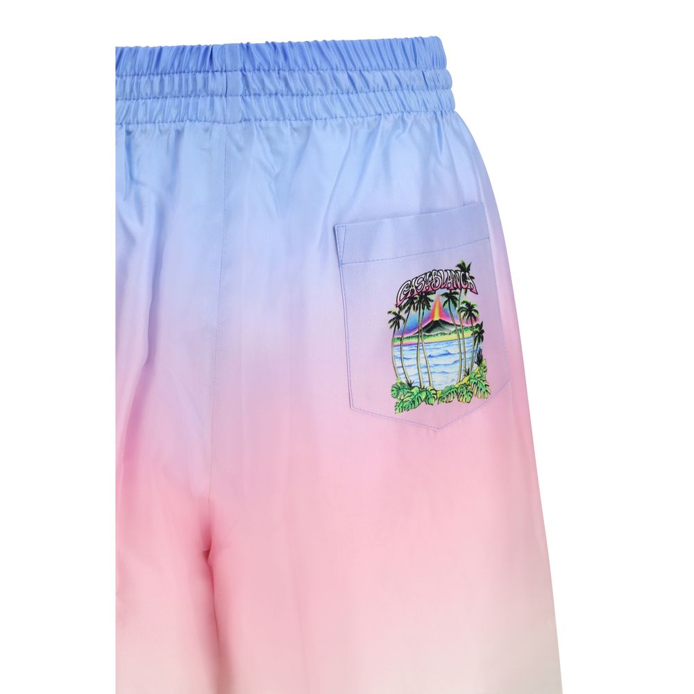 Casablanca Multicolor Silk Bermuda Men's Shorts