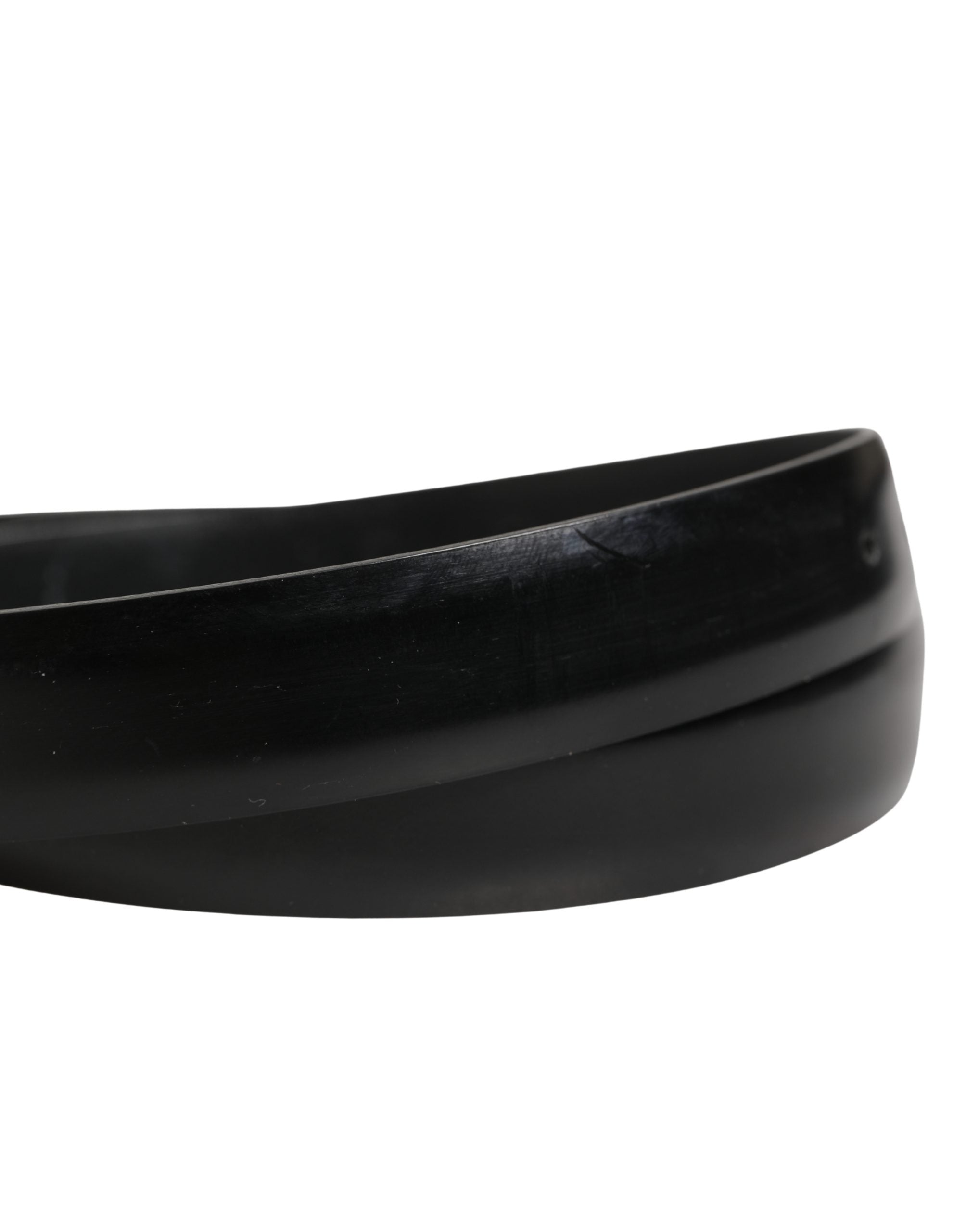 Dolce & Gabbana Men Black Classic Leather Metal Buckle Men's Belt (Pre-Owned)