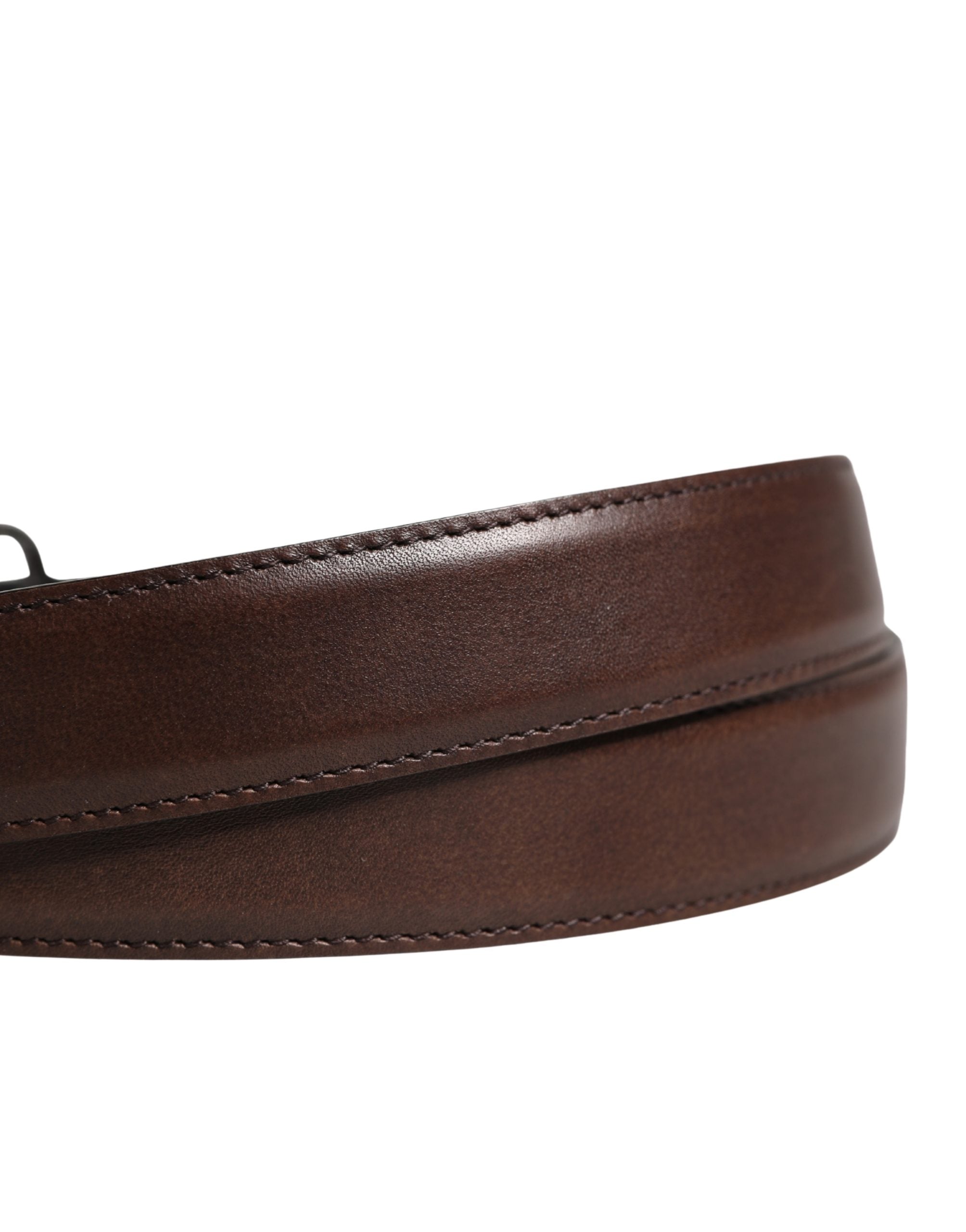 Dolce & Gabbana Men Brown Classic Leather Metal Buckle Men's Belt