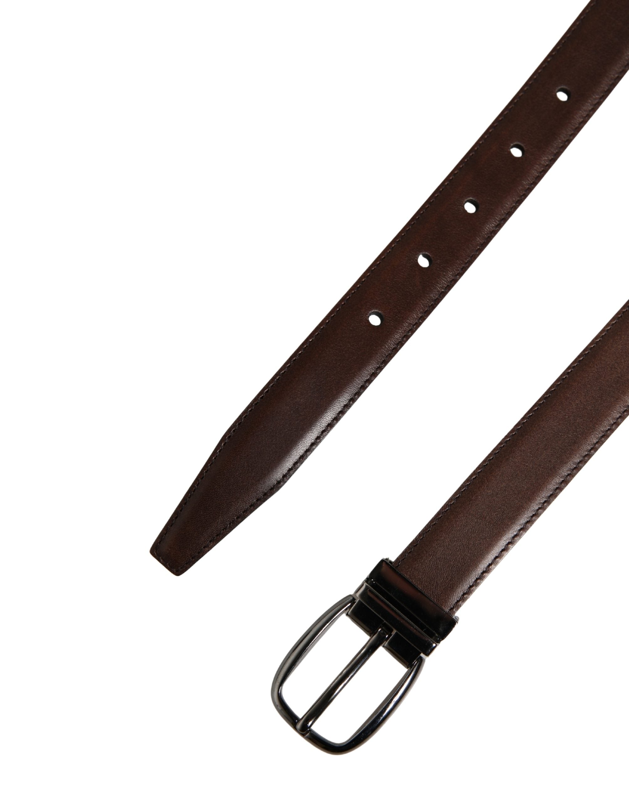 Dolce & Gabbana Men Brown Classic Leather Metal Buckle Men's Belt
