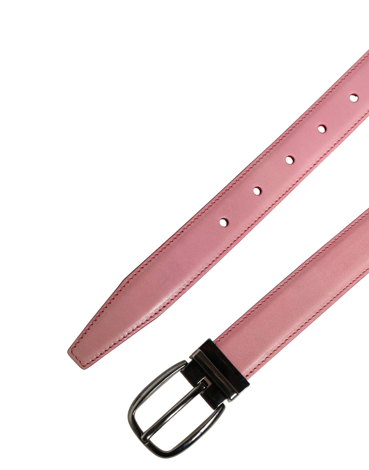 Dolce & Gabbana Men Pink Classic Leather Metal Buckle Men's Belt