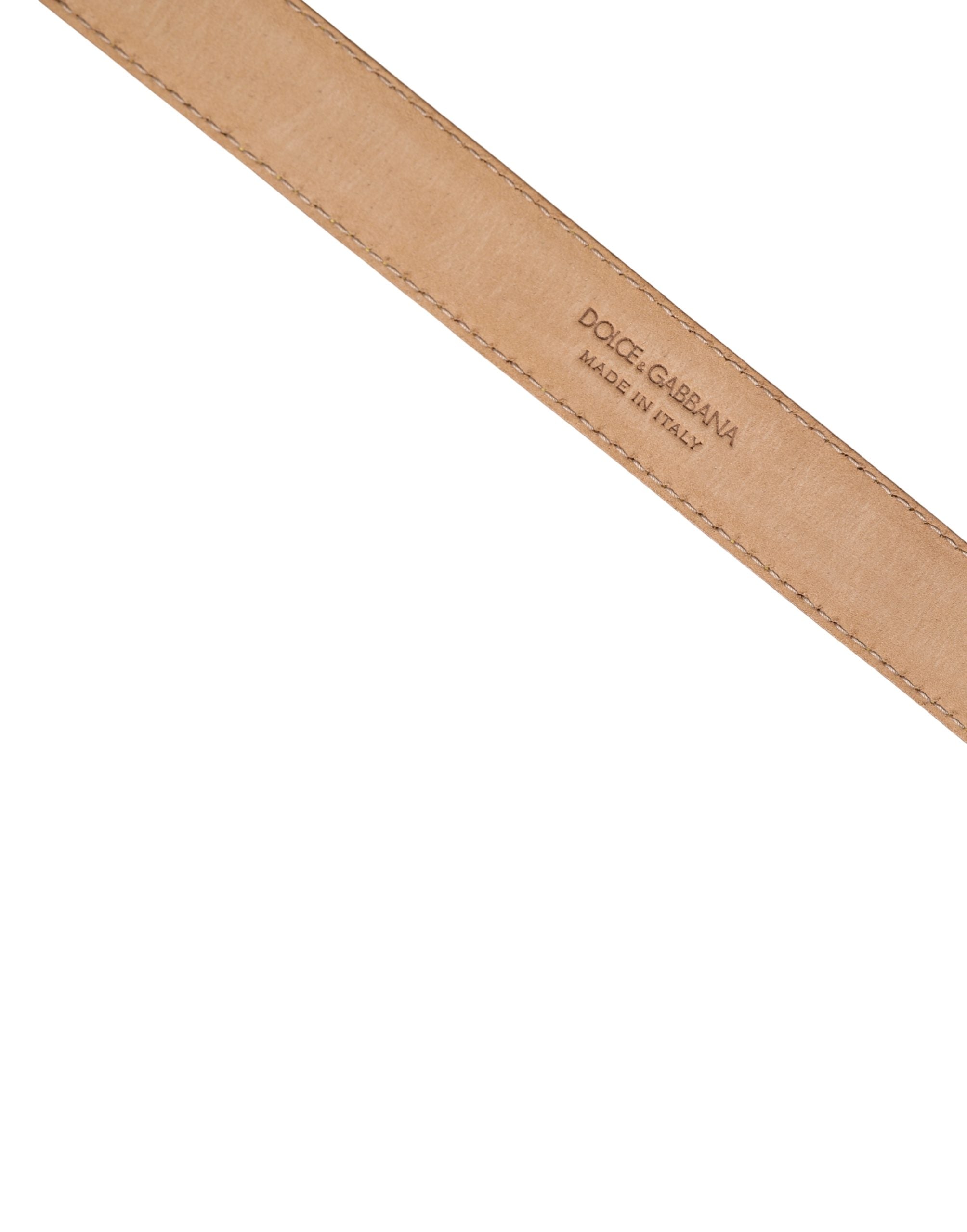 Dolce & Gabbana Men Yellow Classic Leather Metal Buckle Men's Belt