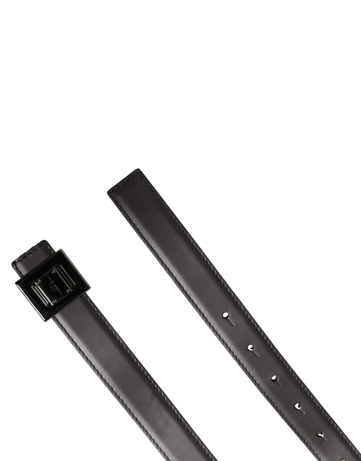 Dolce & Gabbana Men Silver Classic Leather Square Buckle Men's Belt