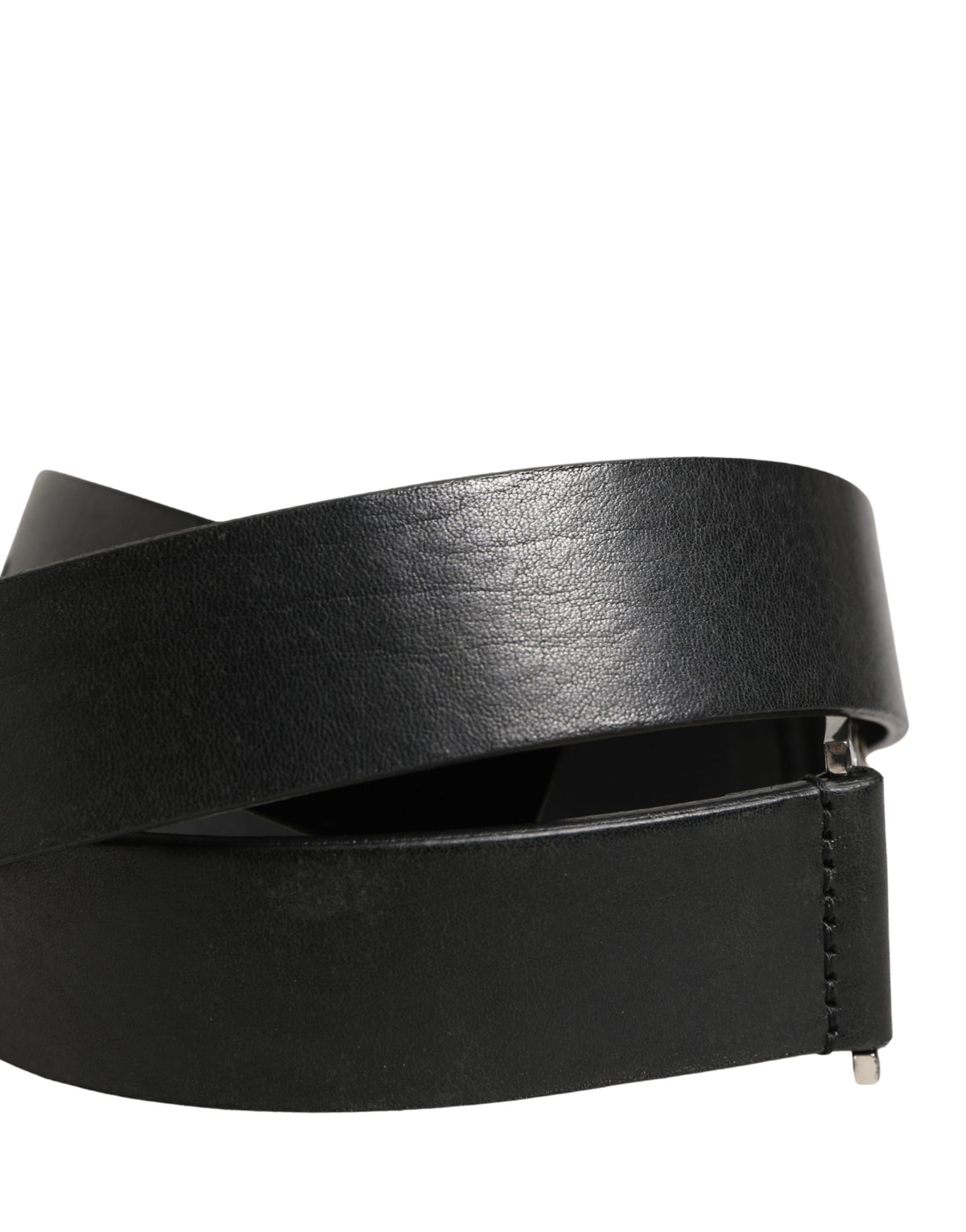 Dolce & Gabbana Men Black Classic Leather Metal Buckle Men's Belt
