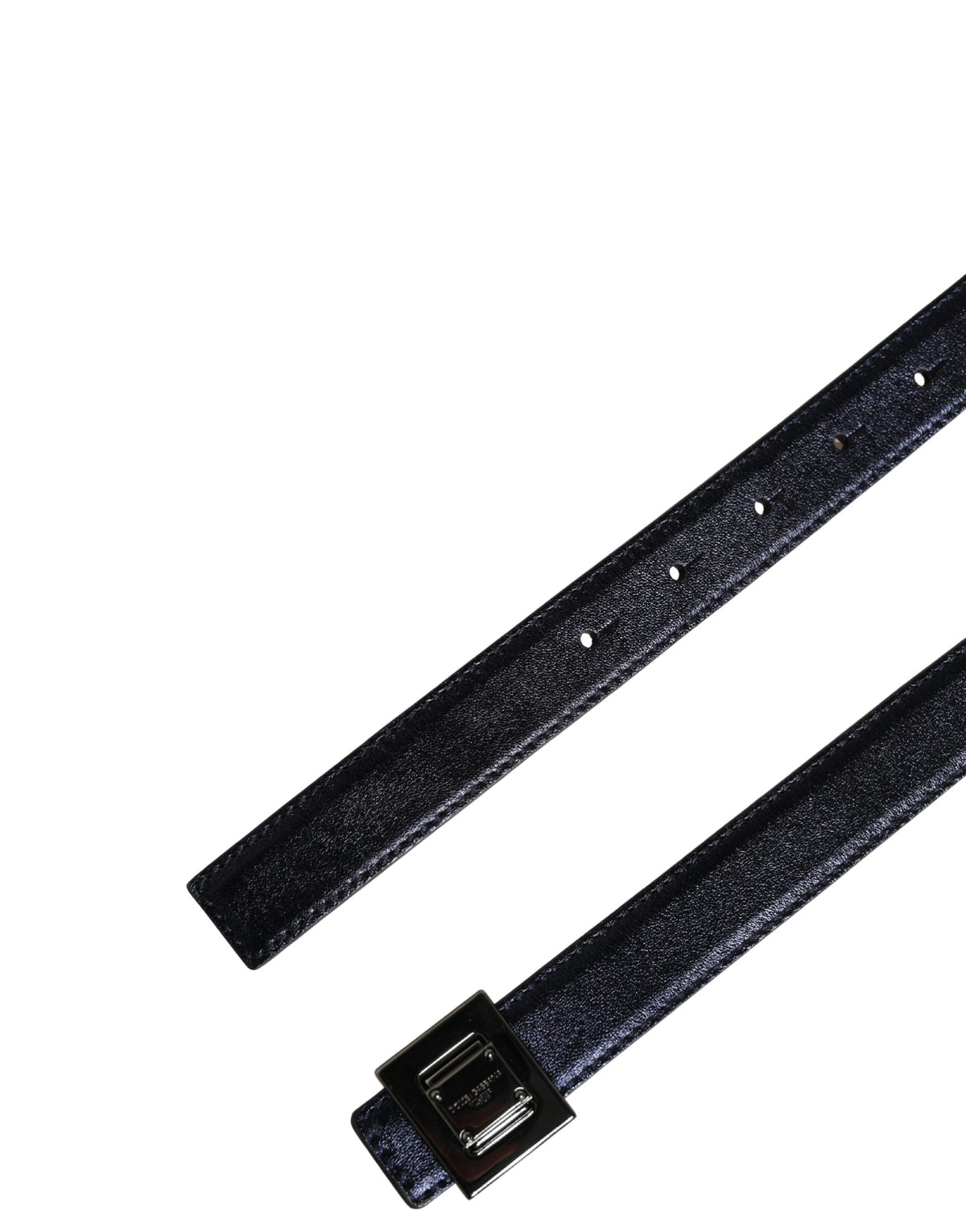 Dolce & Gabbana Men Black Classic Leather Square Buckle Men's Belt