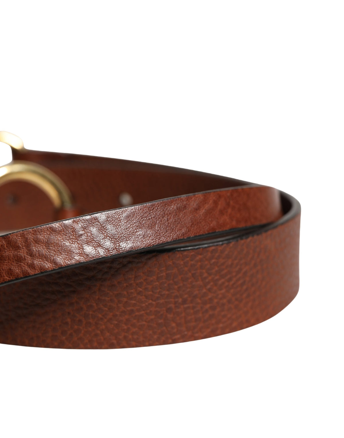Dolce & Gabbana Men Brown Classic Leather Metal Buckle Men's Belt