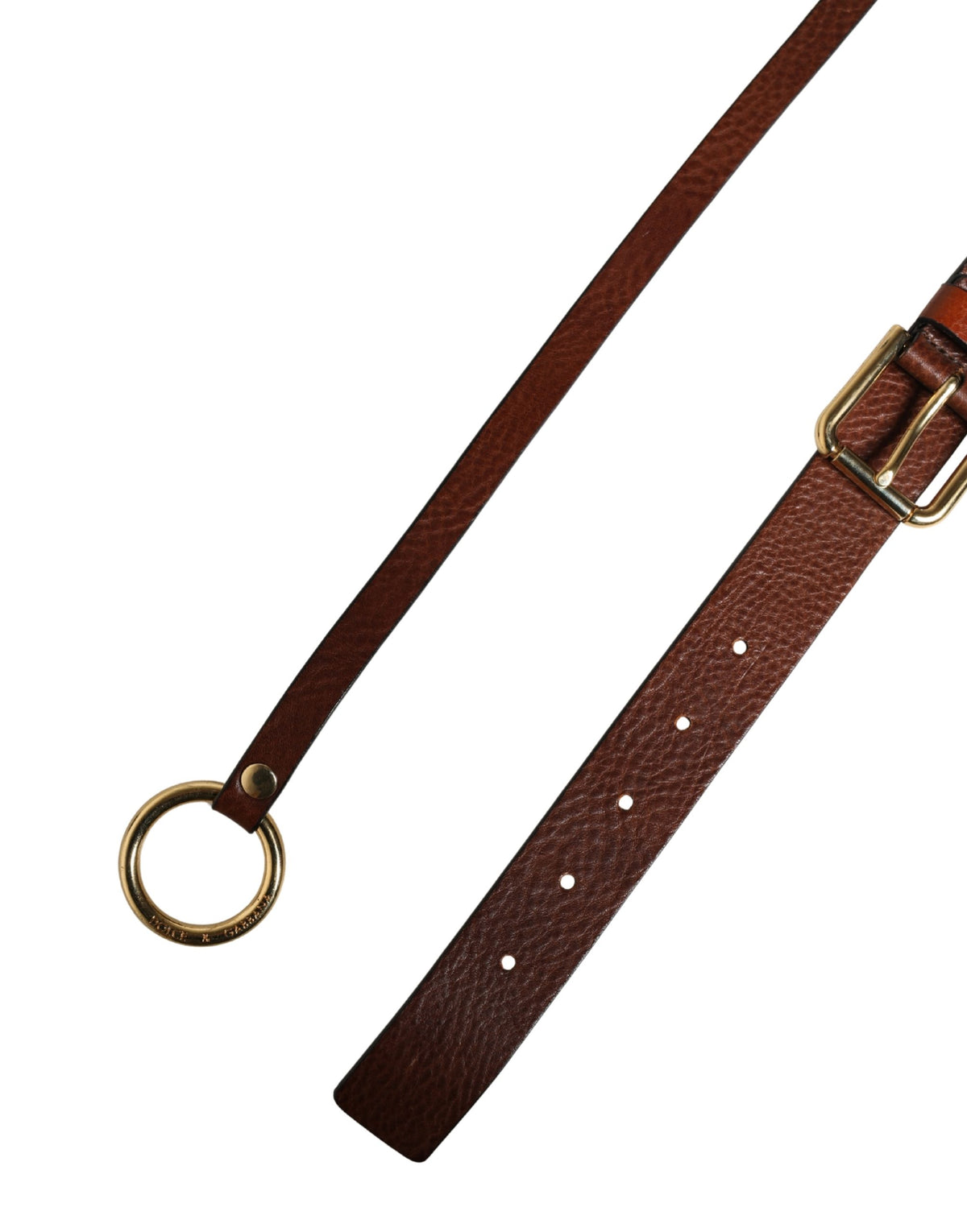 Dolce & Gabbana Men Brown Classic Leather Metal Buckle Men's Belt