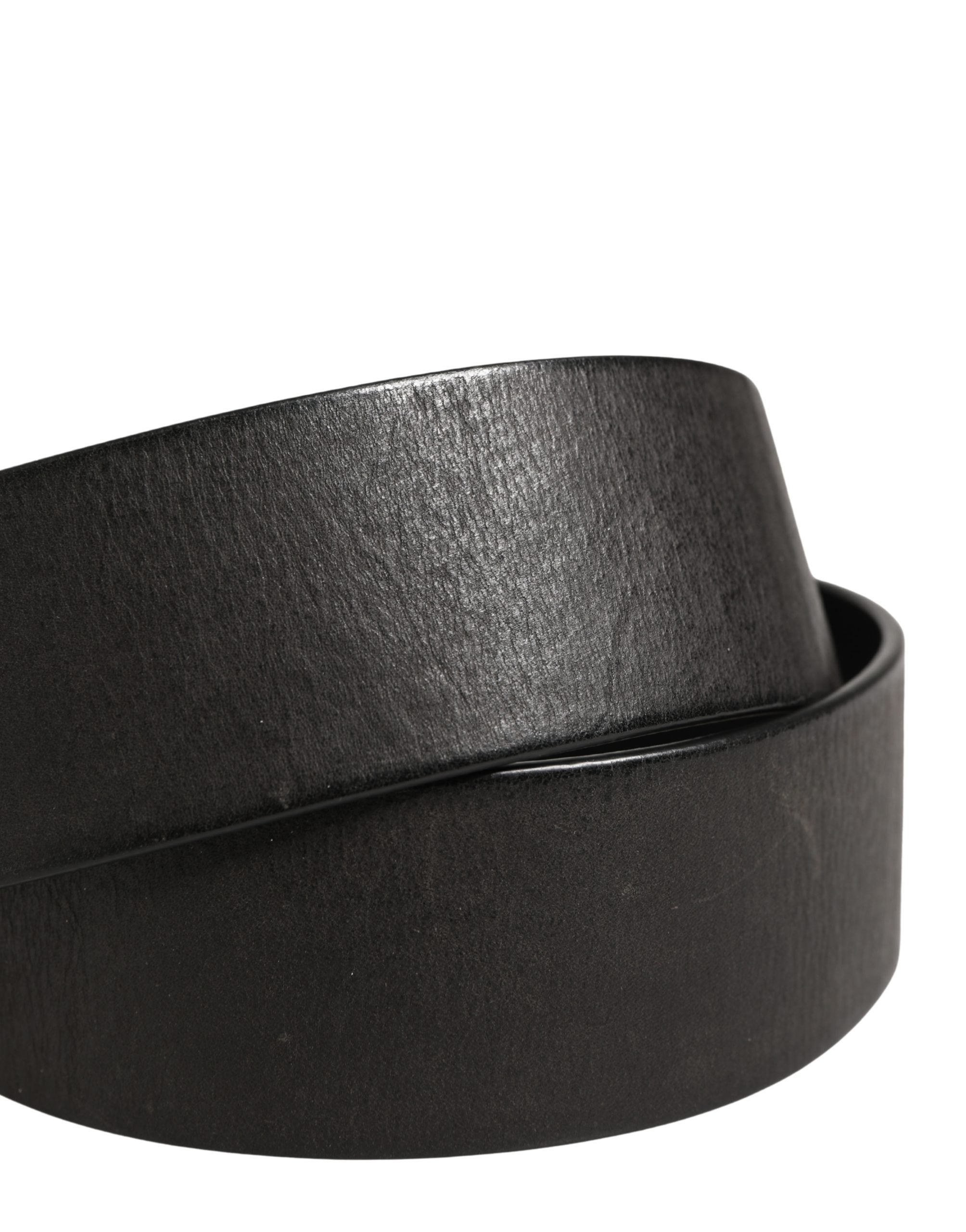 Dolce & Gabbana Men Black Classic Leather Metal Buckle Men's Belt
