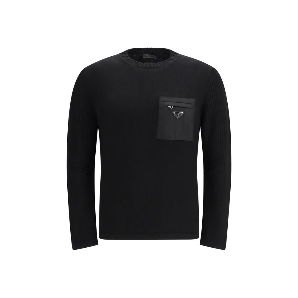 Prada Black Wool Oves Aries Men's Sweatshirt
