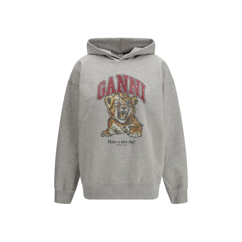 Ganni Gray Cotton Women's Sweatshirt
