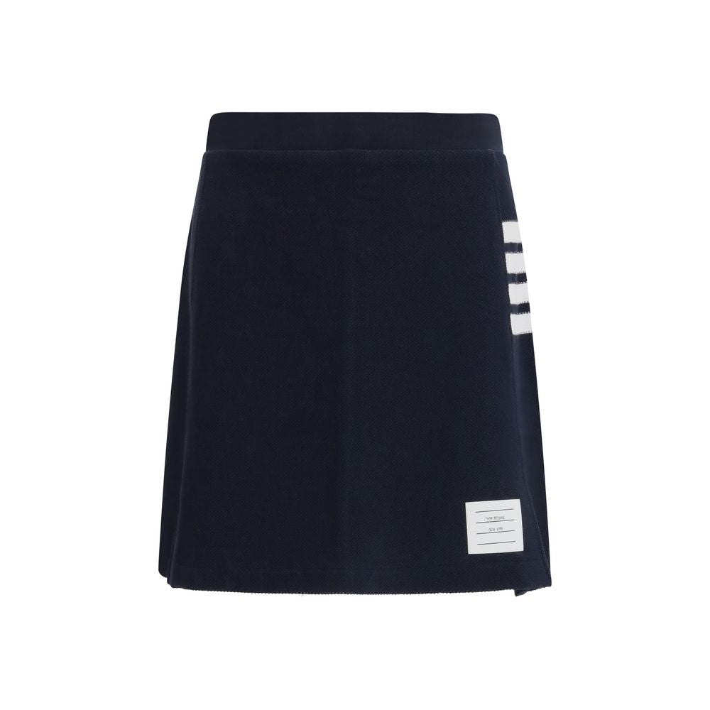 Thom Browne Blue Cotton Mini Women's Skirt