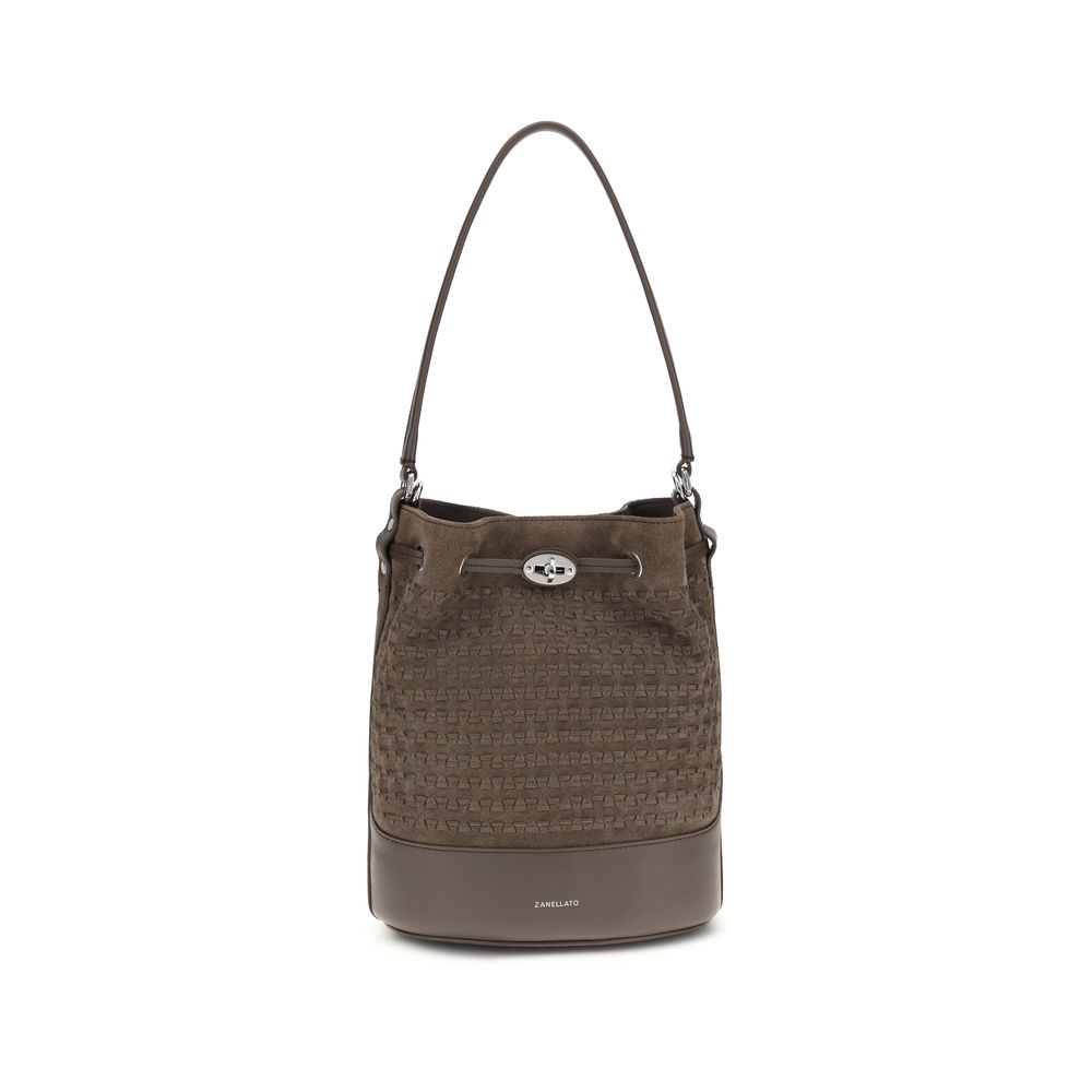 Zanellato Brown Calf Leather Bos Taurus Backet Women's Bag