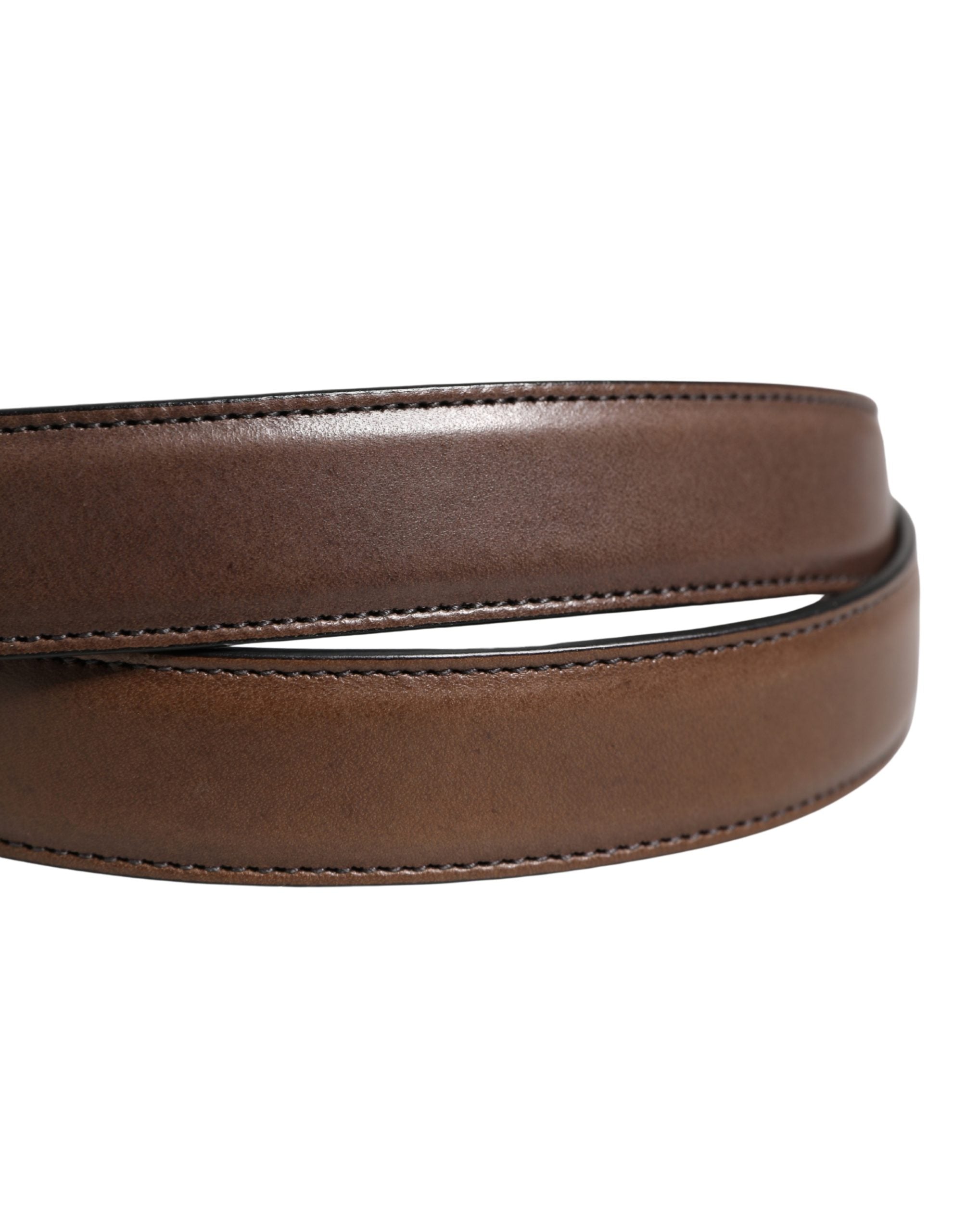 Dolce & Gabbana Men Brown Classic Leather Metal Buckle Men's Belt