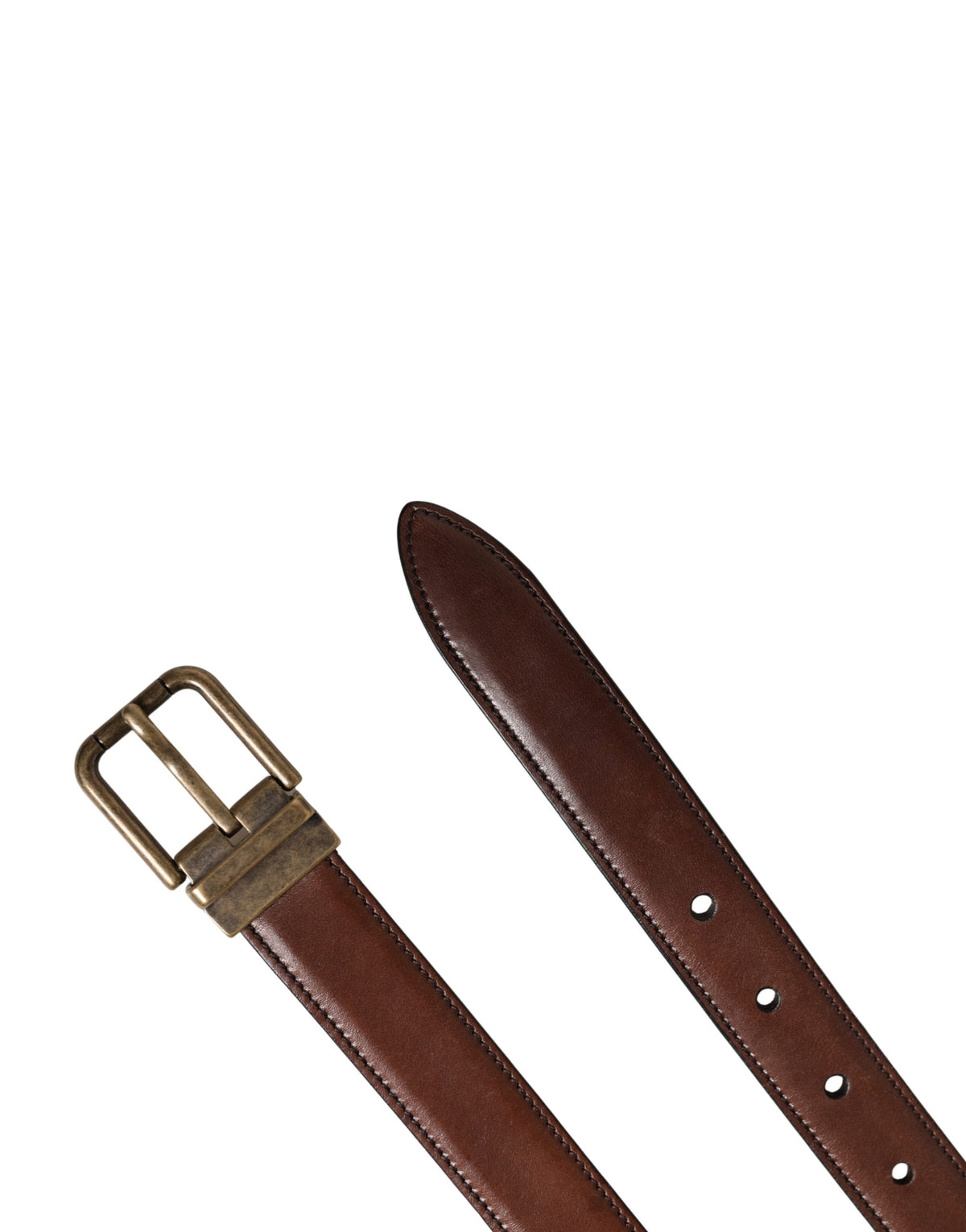 Dolce & Gabbana Men Brown Classic Leather Metal Buckle Men's Belt