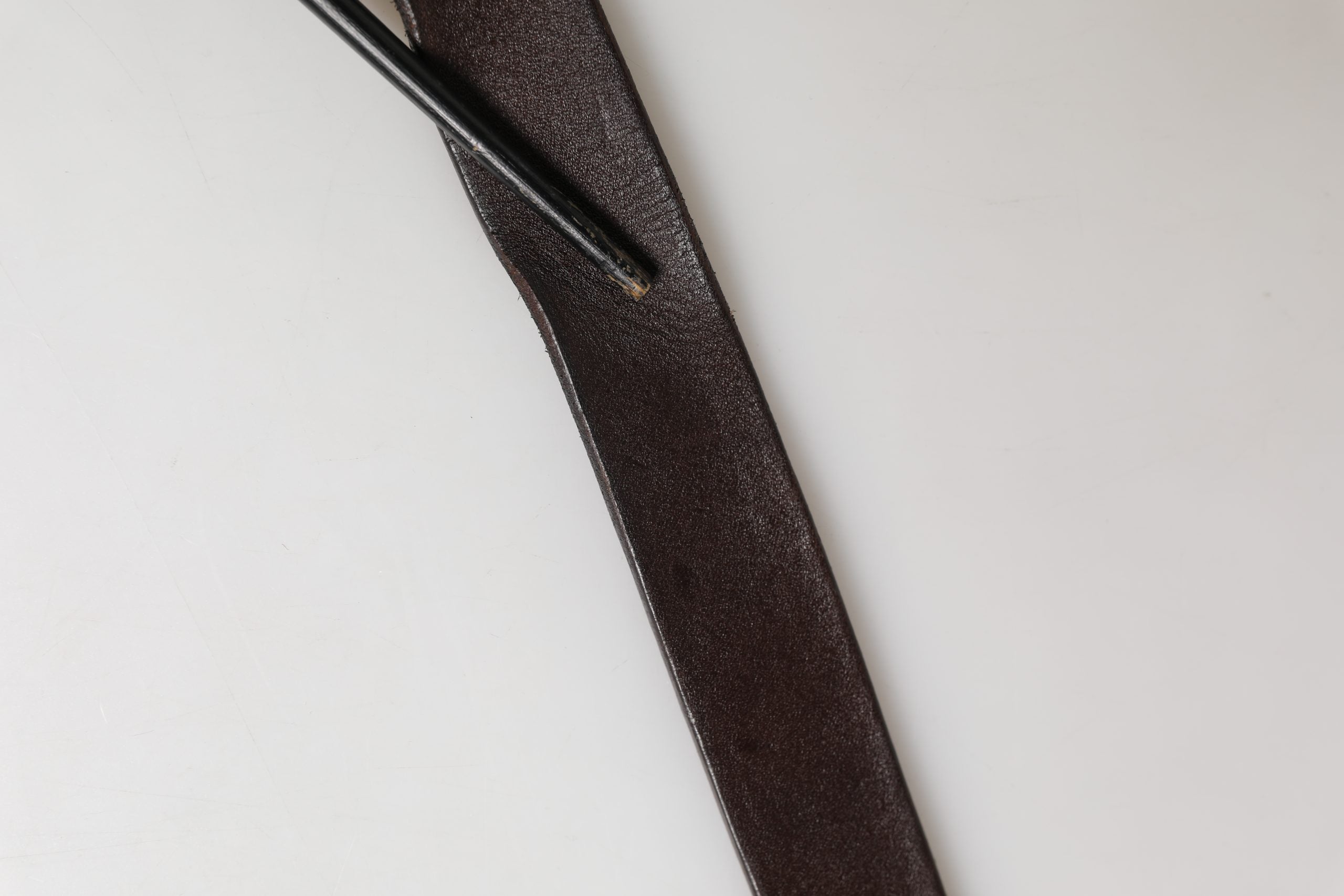 Dolce & Gabbana Men Brown Calf Leather Logo Metal Buckle Men's Belt (Pre-Owned)
