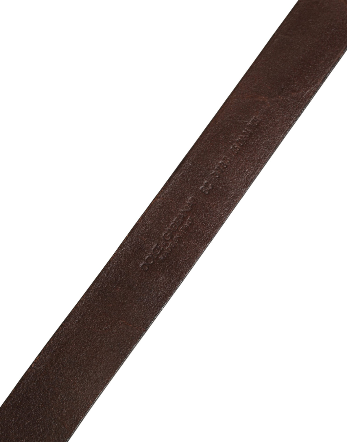 Dolce & Gabbana Men Brown Calf Leather Logo Metal Buckle Men's Belt (Pre-Owned)