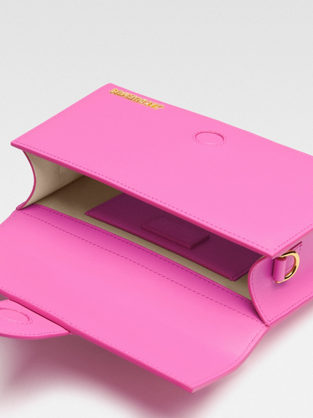 Jacquemus Neon Pink Leather Le Grand Bambino Women's Handbag