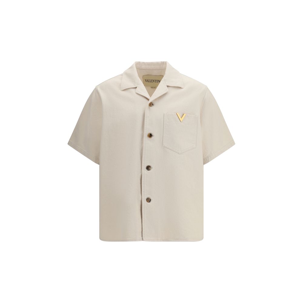 Valentino Garavani Beige Denim Men's Shirt