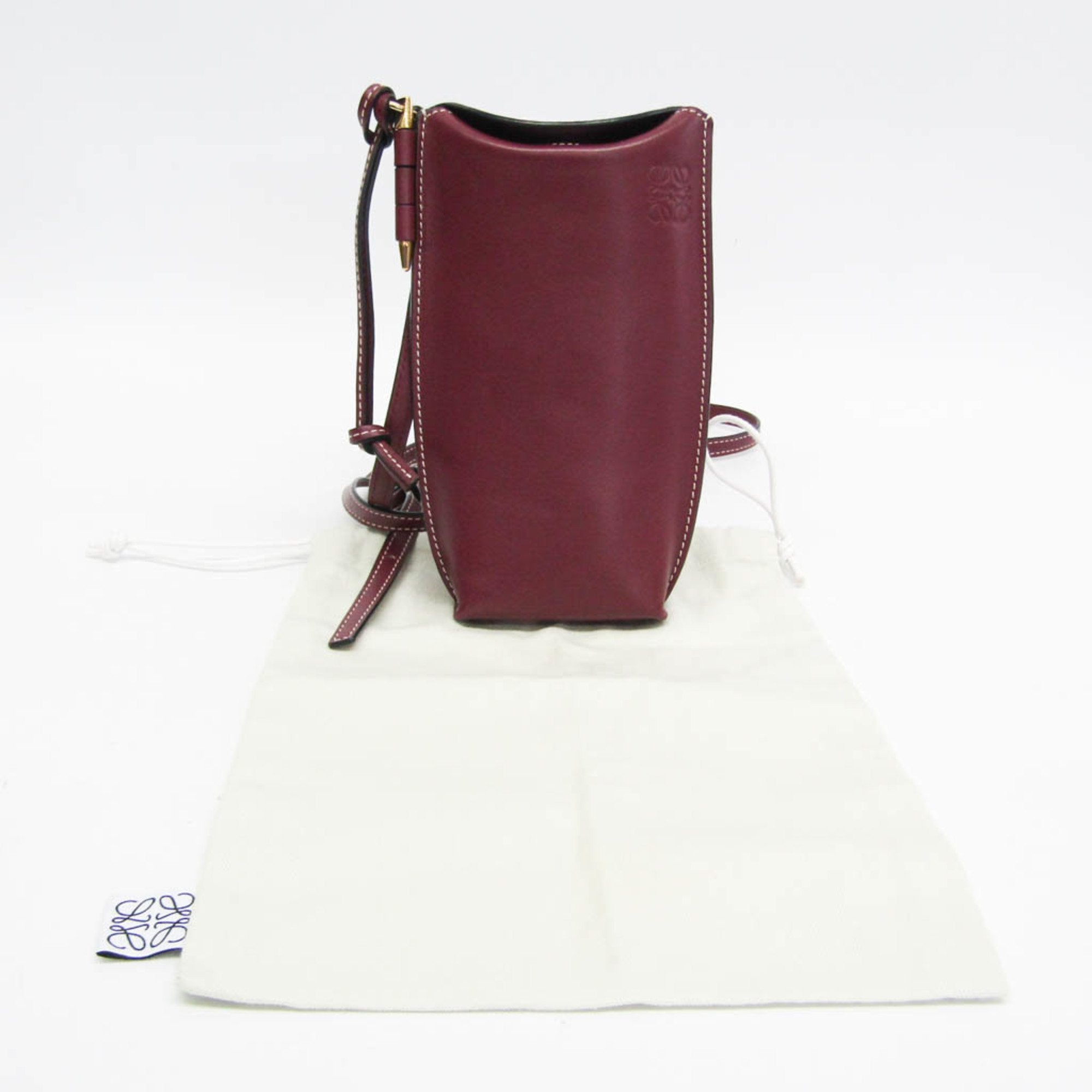 Loewe Gate Burgundy Leather Shoulder Bag (Pre-Owned)