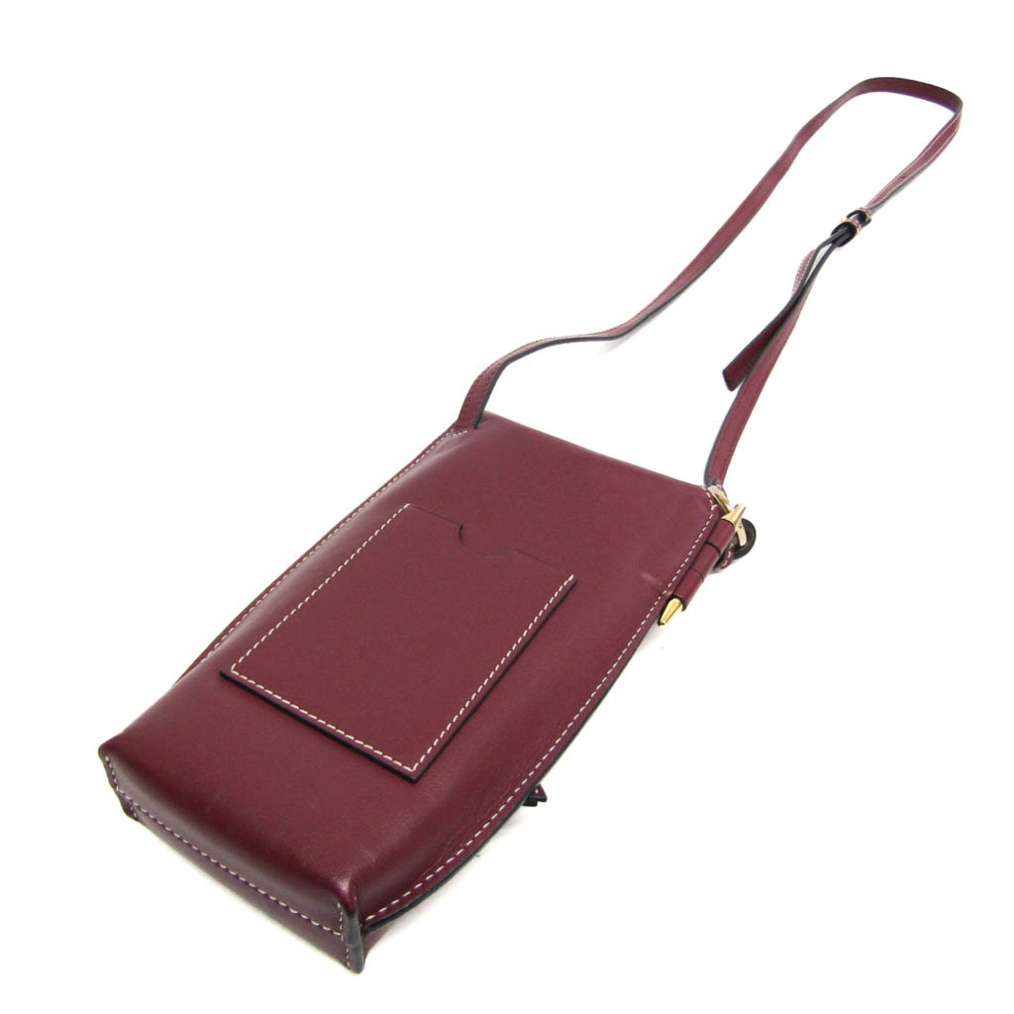 Loewe Gate Burgundy Leather Shoulder Bag (Pre-Owned)
