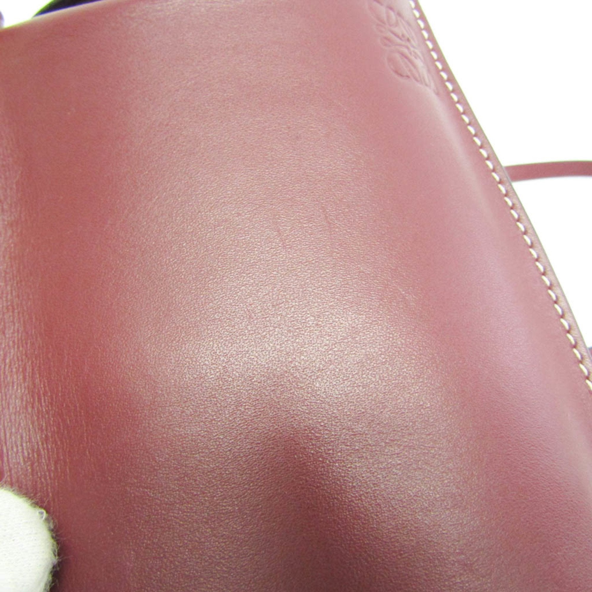 Loewe Gate Burgundy Leather Shoulder Bag (Pre-Owned)