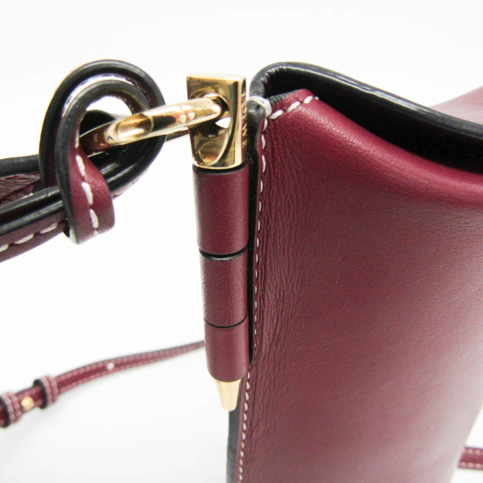 Loewe Gate Burgundy Leather Shoulder Bag (Pre-Owned)