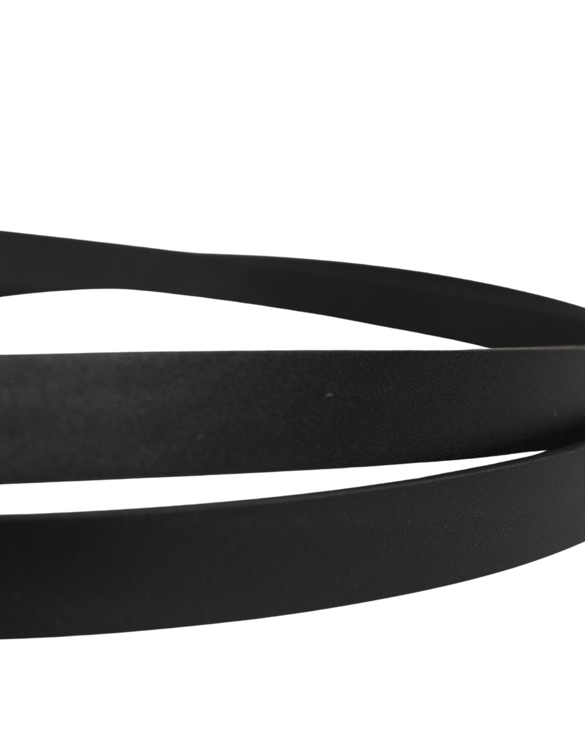 Dolce & Gabbana Men Black Leather Classic Metal Buckle Men's Belt