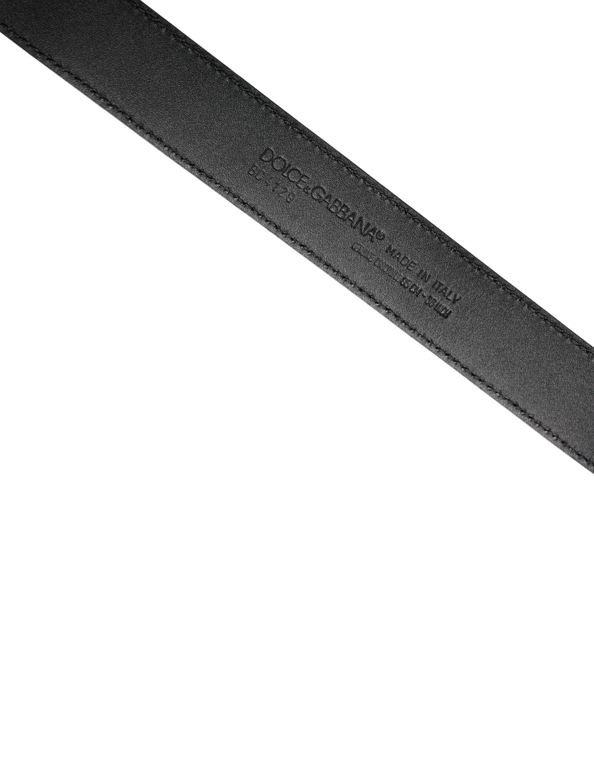 Dolce & Gabbana Men Black Exotic Leather Logo Buckle Men's Belt
