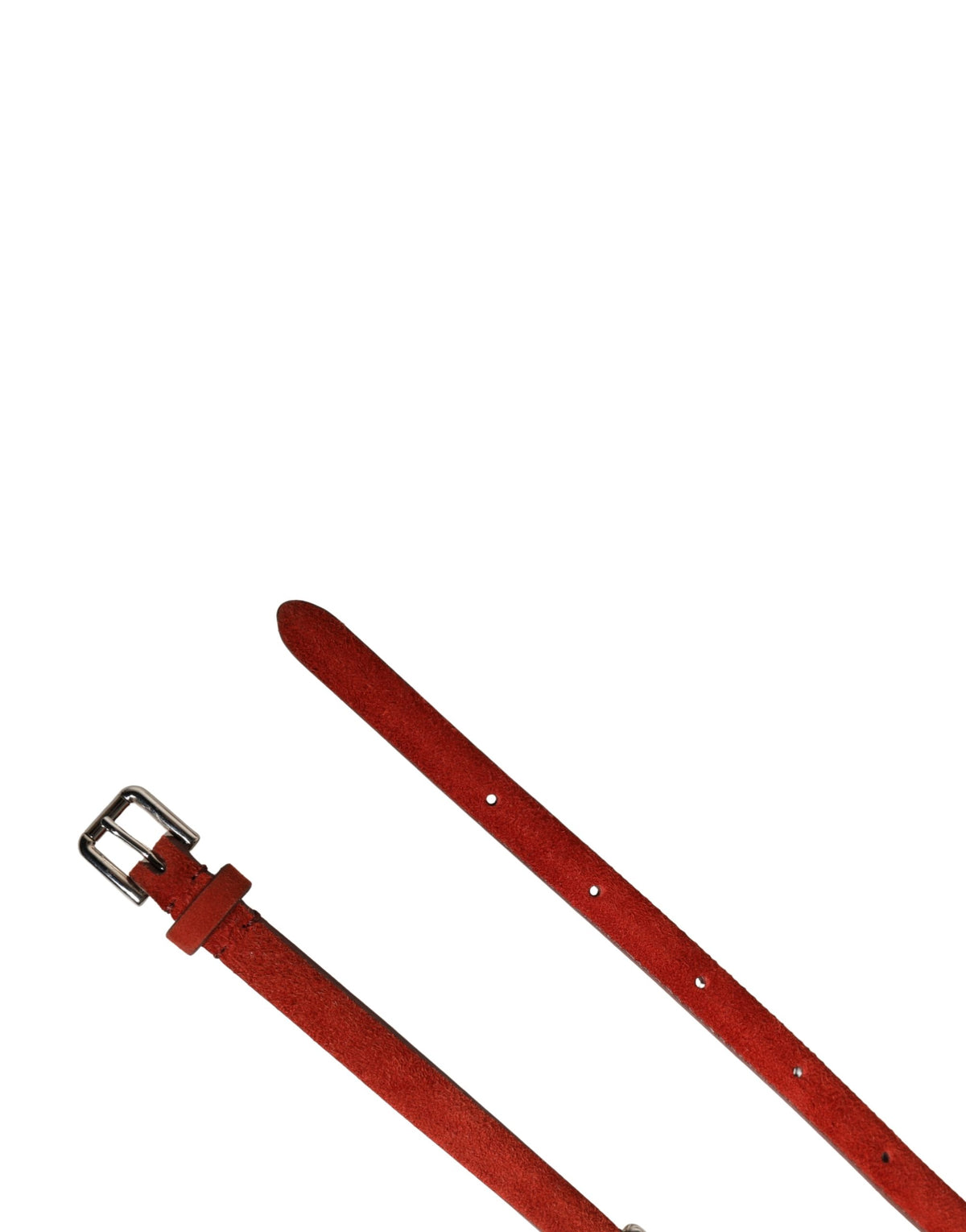 Dolce & Gabbana Red Velvet Crystals Chain Embellished Women's Belt