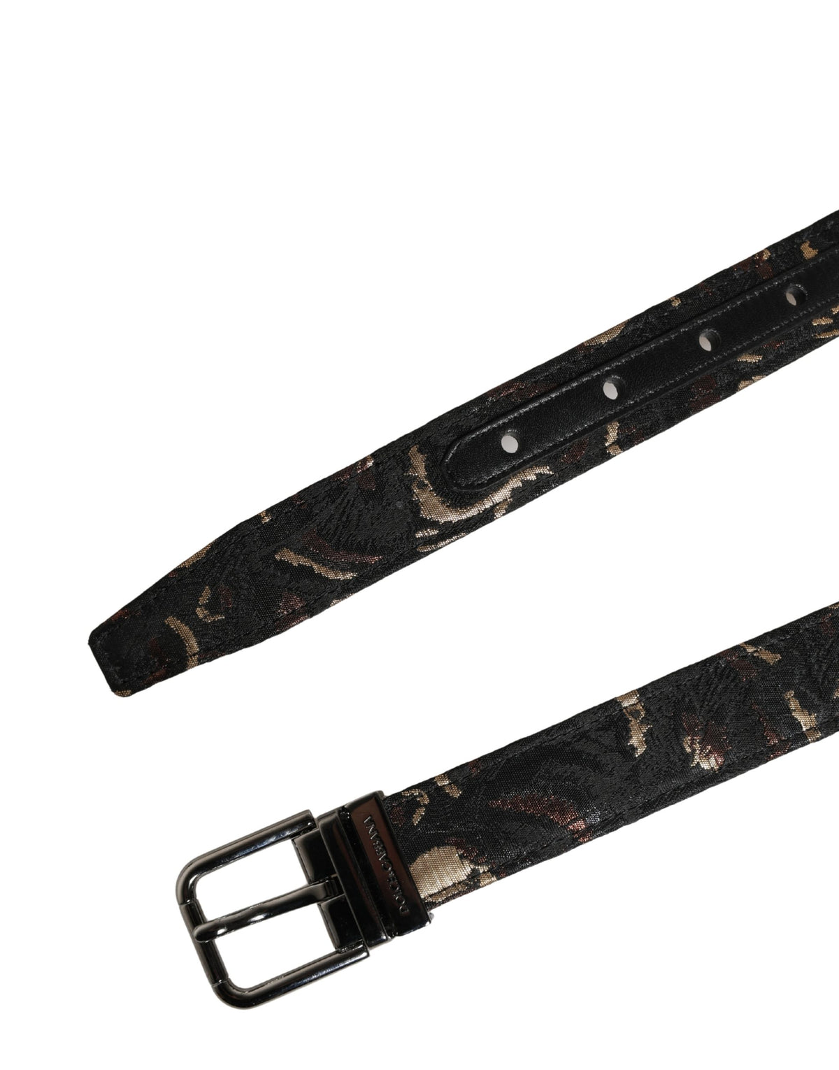 Dolce & Gabbana Multicolor Jacquard Silver Metal Buckle Women's Belt