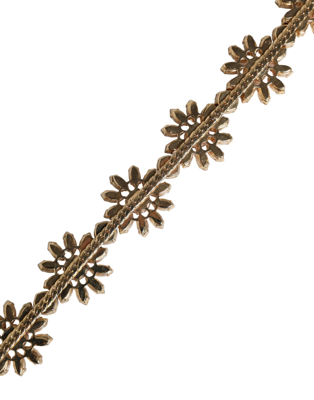 Dolce & Gabbana Red Leather Daisy Crystal Embellished Waist Women's Belt