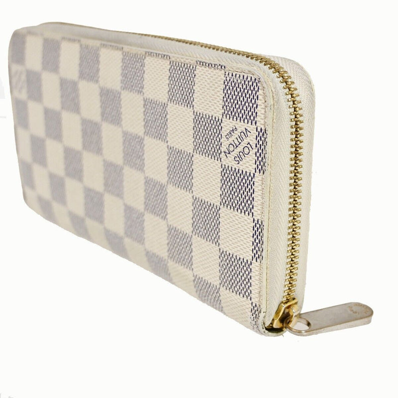 Louis Vuitton Zippy Wallet White Canvas Wallet  (Pre-Owned)