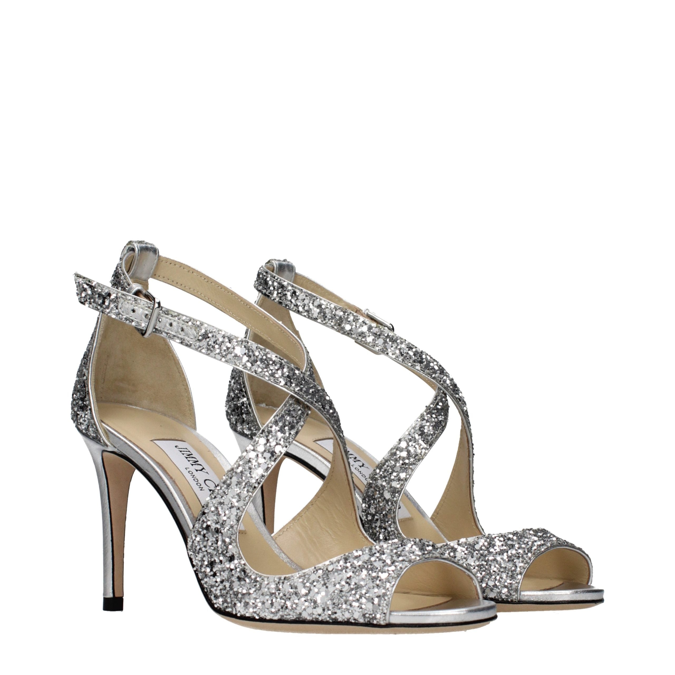 Jimmy Choo Gray Plastic Strap-On Women's Sandals