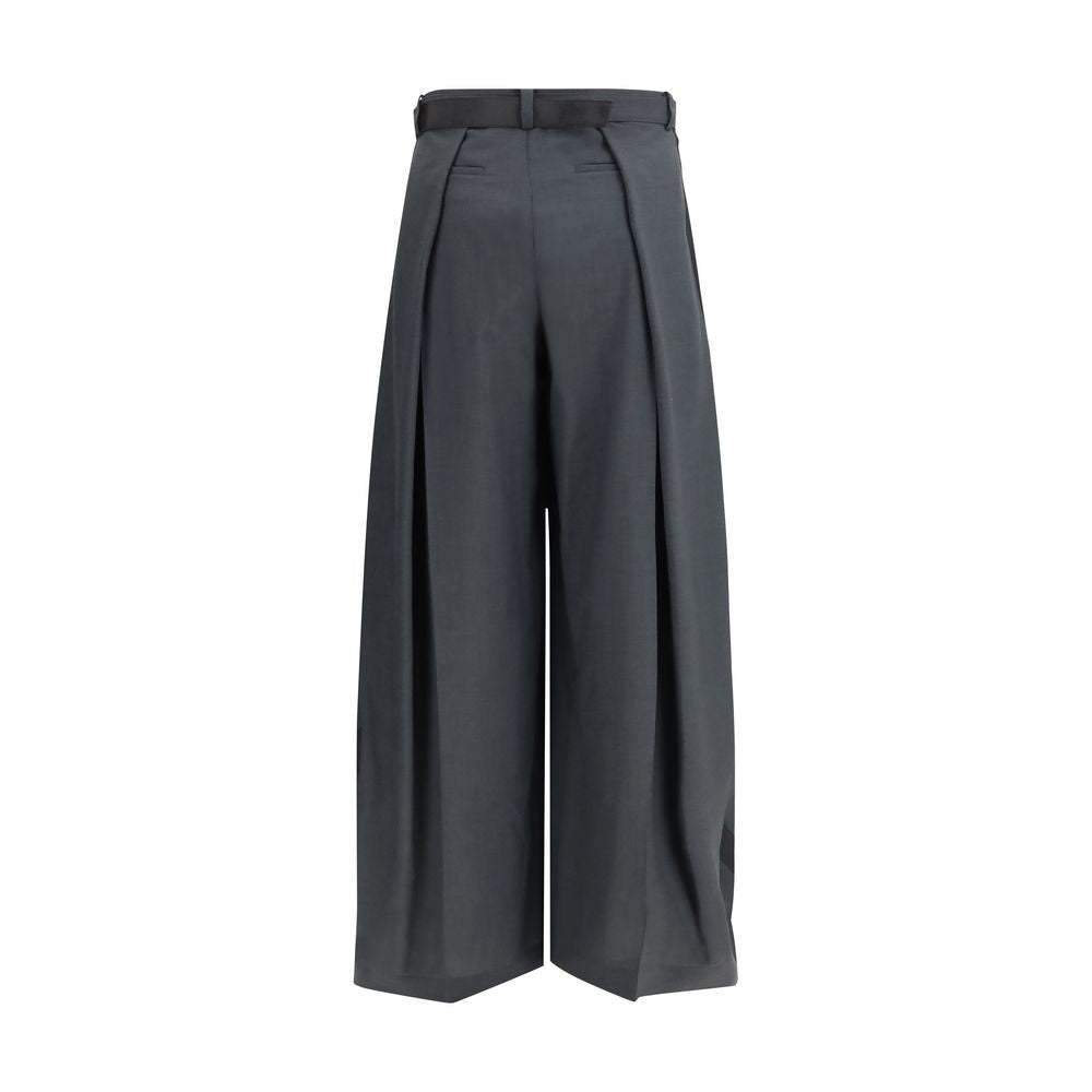 Sacai Gray Polyester Casual Women's Pants