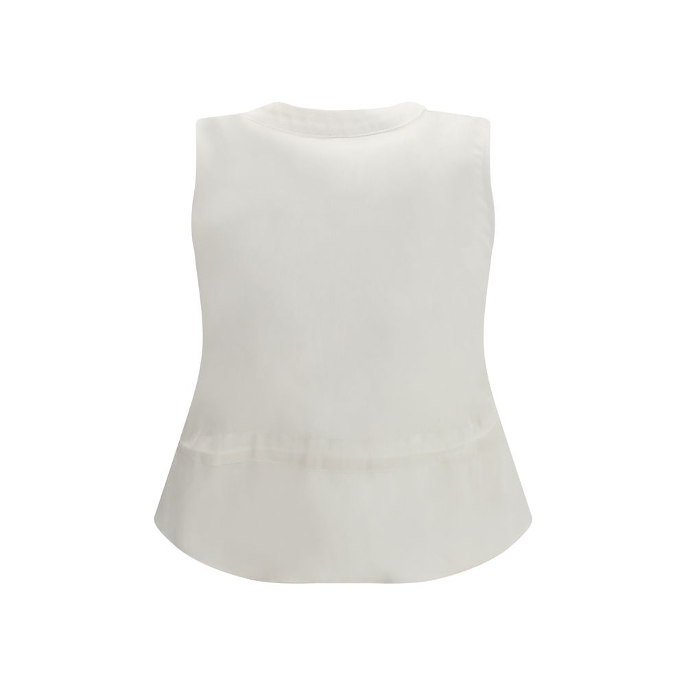 Sacai White Cotton Women's Waistcoat