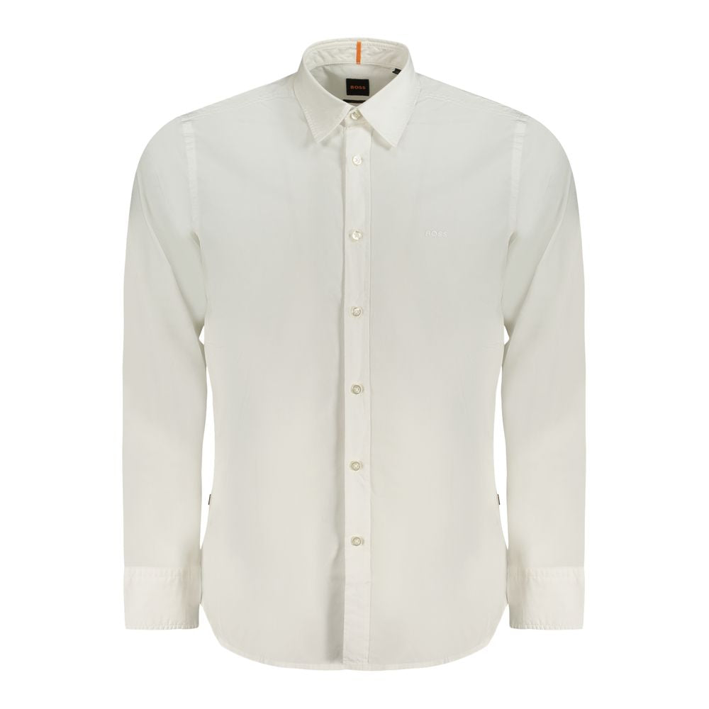 Hugo Boss White Cotton Men Men's Shirt