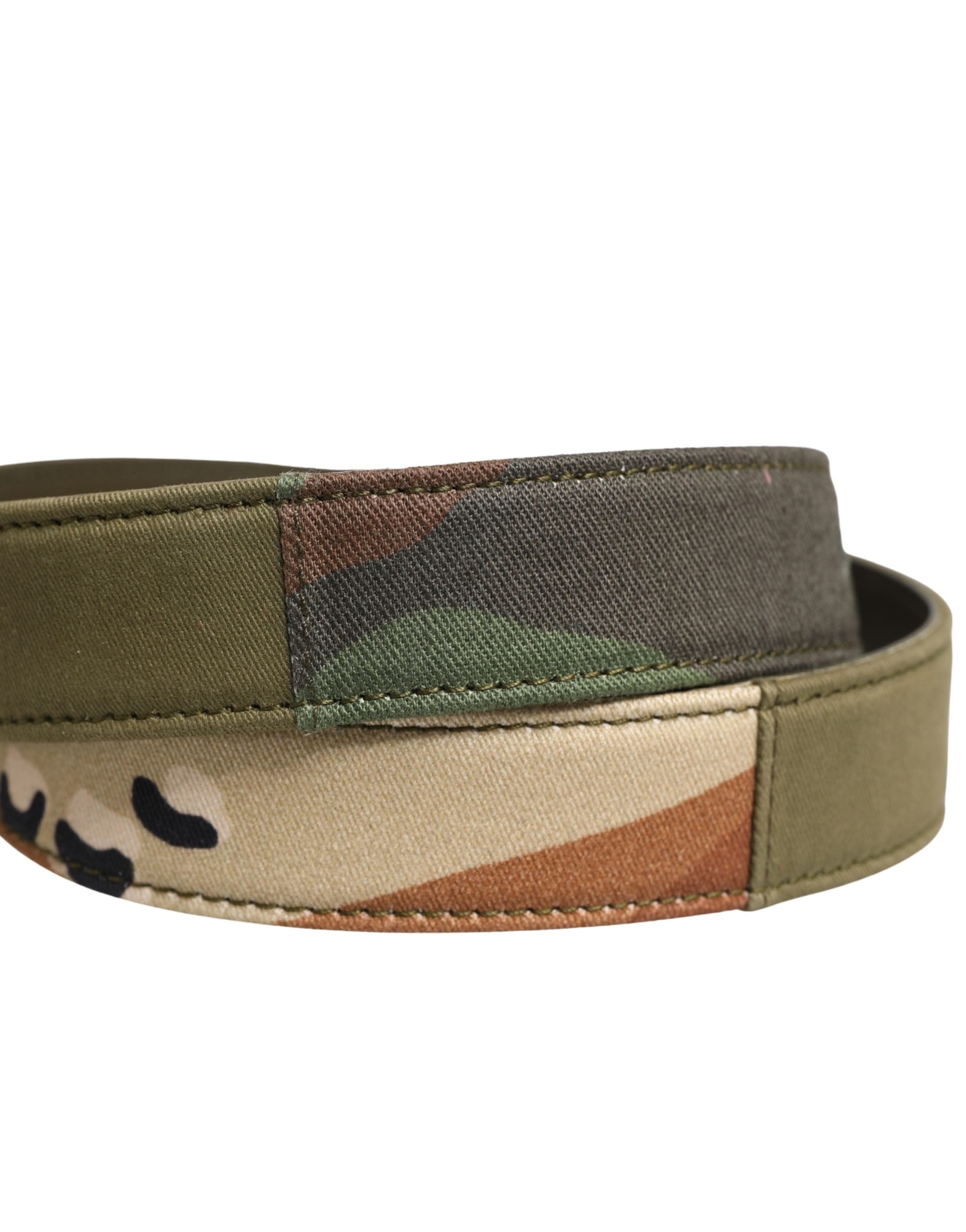 Dolce & Gabbana Green Camouflage Devotion Metal Buckle Women's Belt