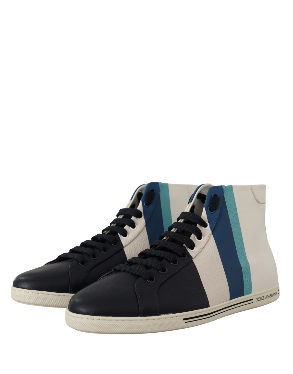 Dolce & Gabbana Multicolor Leather Mid Top Sneakers Men's Shoes